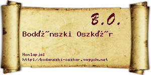 Bodánszki Oszkár névjegykártya